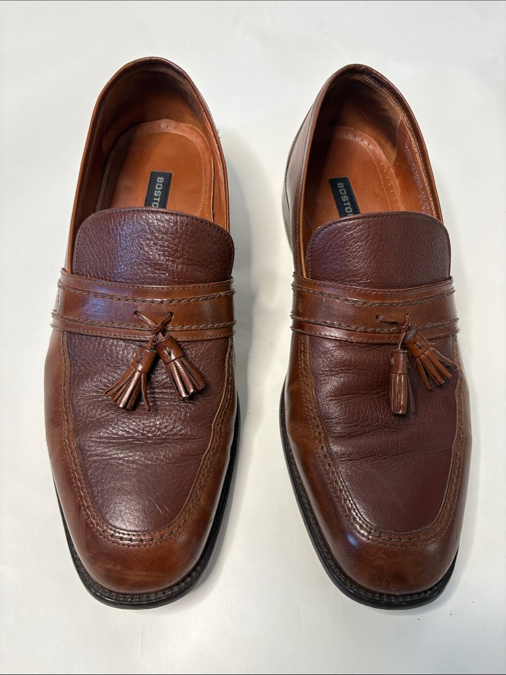 Bostonian Men's Chestnut Brown Leather Tassel Classic Slip On Italian Loafers 12